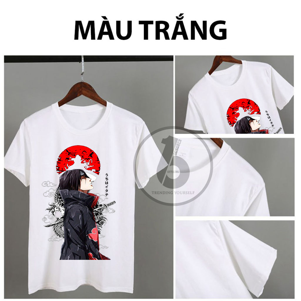 Áo Naruto, Áo Anime hình Uchiha Itachi mẫu mới nhất, chất vải cotton co giãn 4 chiều, thoáng mát