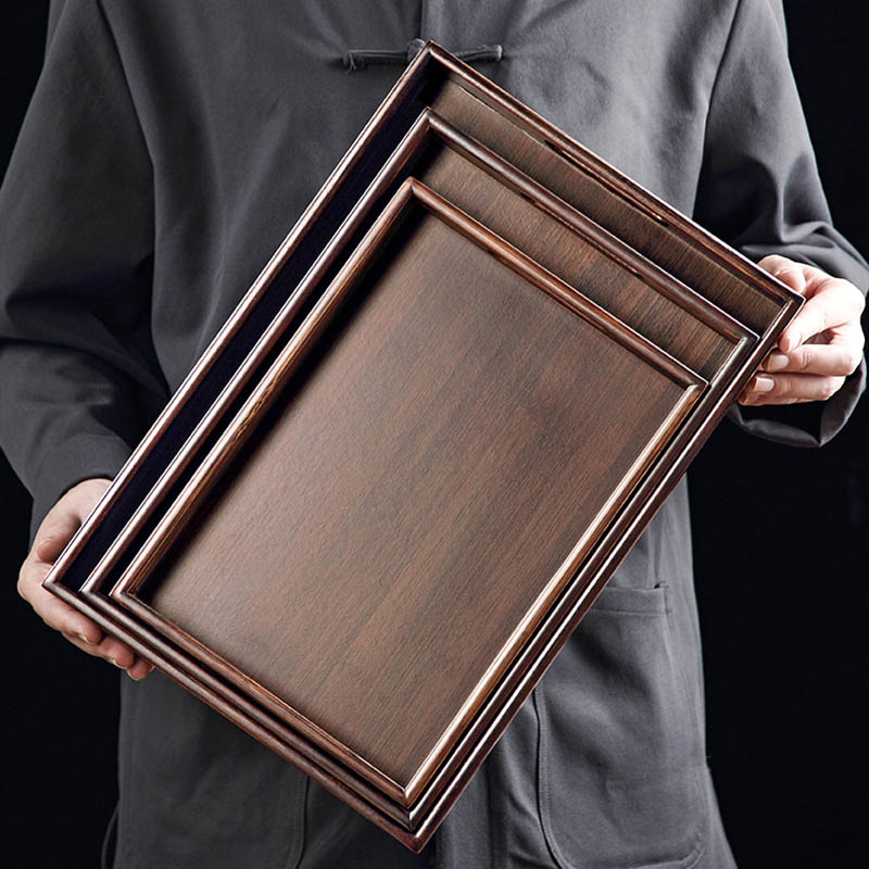 Khay gỗ đựng bình trà, tách trà,ấm trà bánh kẹo, trang trí bàn tiếp khách sang trọng - 33 cm, 36cm