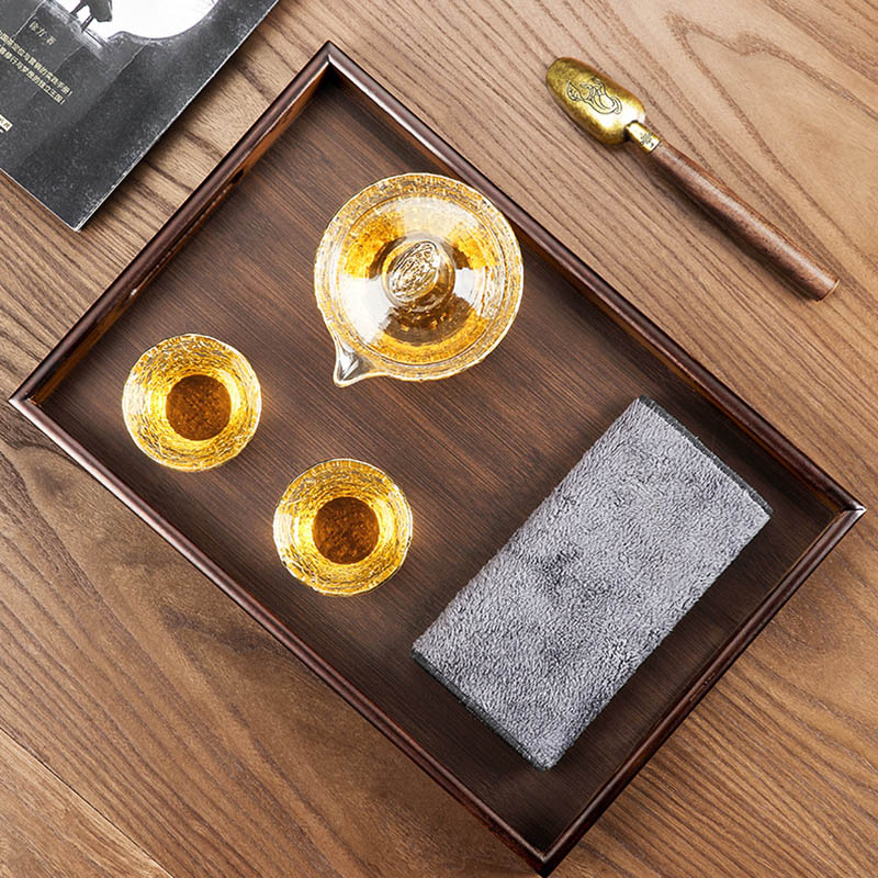Khay gỗ đựng bình trà, tách trà,ấm trà bánh kẹo, trang trí bàn tiếp khách sang trọng - 33 cm, 36cm