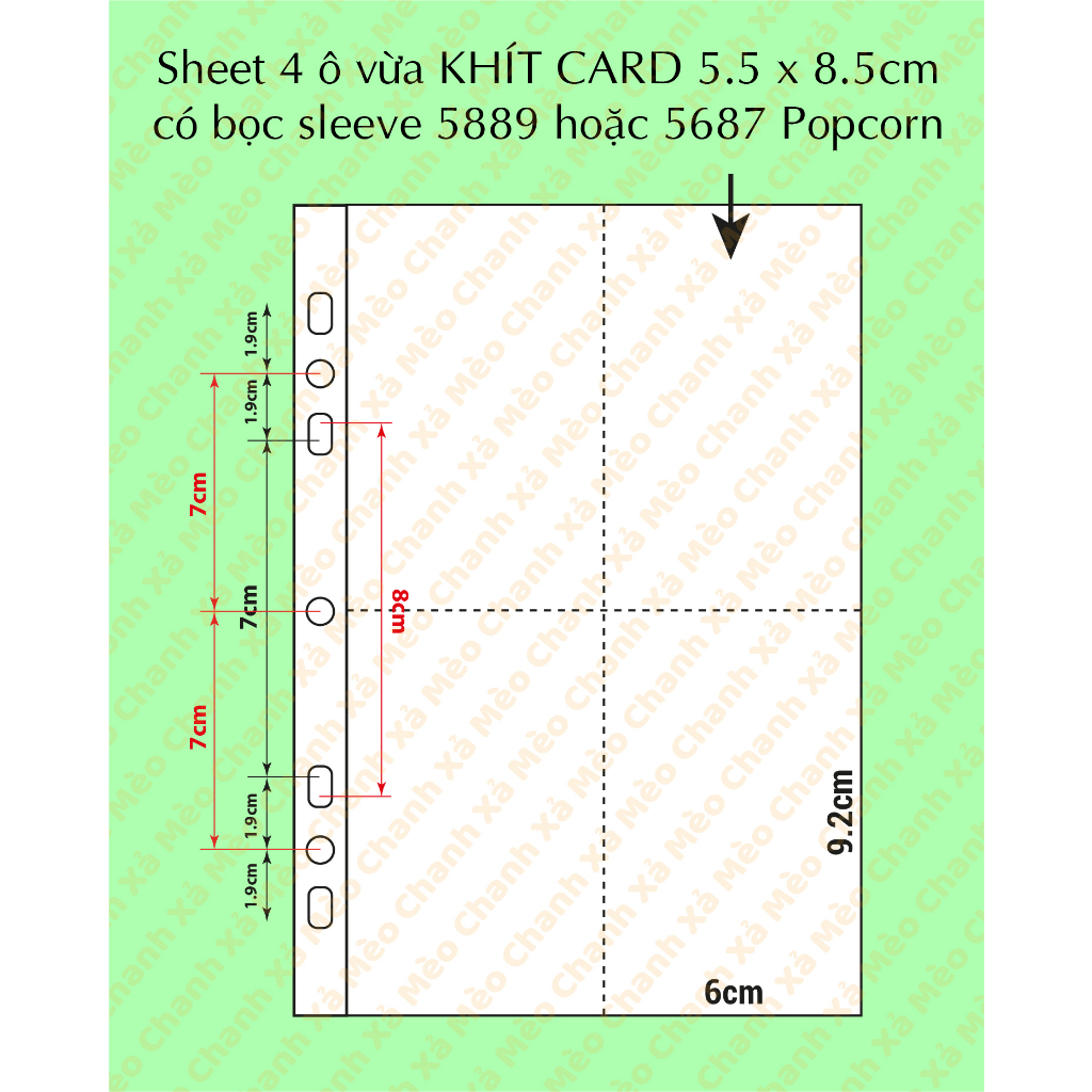 SHEET A5 MeeT dành cho binder 3 còng, đựng card album, postcard, thẻ bài nhân phẩm,...
