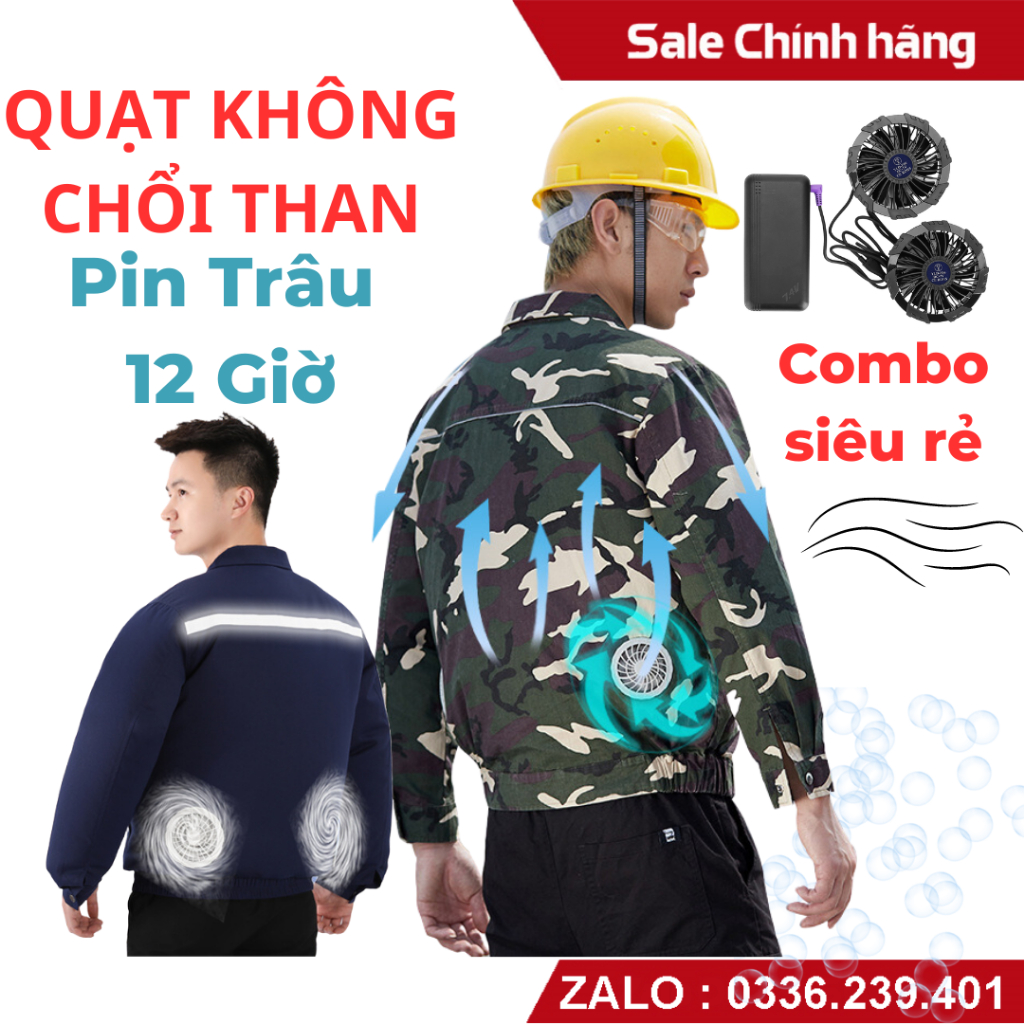 Áo điều hòa chính hãng Nhật Bản KAW pin 12 tiếng công suất quạt 12V cực khỏe chống nóng, an toàn - Bảo hành 12 tháng