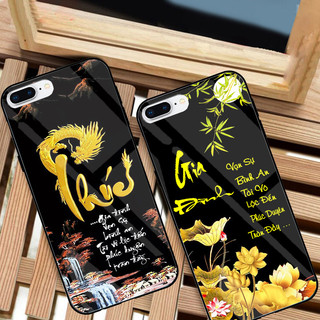 Ốp lưng iphone 6,6s,6 plus,6s plus,7,8,7 plus,8 plus mặt kính cao cấp, sáng đẹp, chữ thư pháp