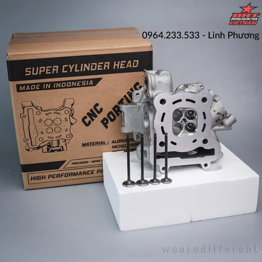 Hàng chính hãng BRTVD00081 Vỏ Đầu BRT Exciter 150 EXCITER - FZ150 - TFX - R15 - Ex135 Yamaha + Xupap 19-22 + Porting
