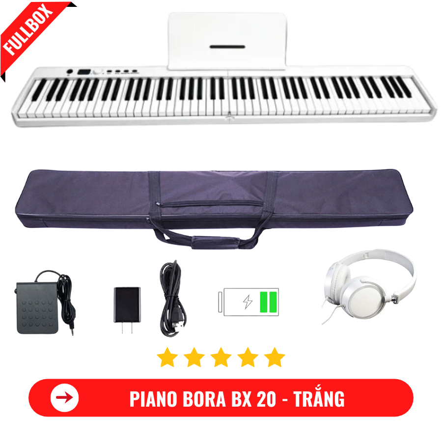 Đàn Piano Điện Bora BX 20 Gấp Gọn - 88 Phím Nặng Cảm Lực - Kết Nối Bluetooth + Chân Đàn
