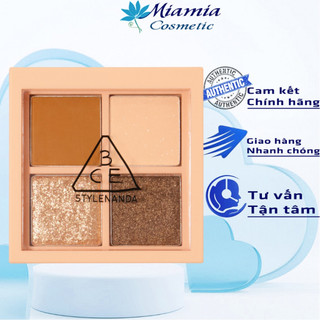 Bảng phấn mắt 4 ô 3ce mini multi eye color palette almond fudge tông nâu ấm sang trọng trẻ trung