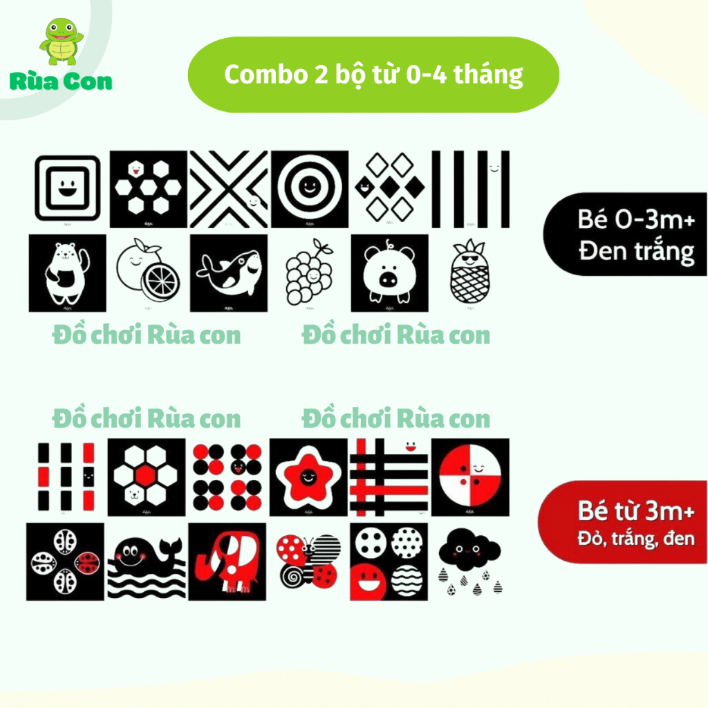 Tranh kích thích thị giác cho trẻ sơ sinh 0-2 tuổi. Thẻ thị giác hàng Việt Nam hình ảnh tương phản phát triển thị giác