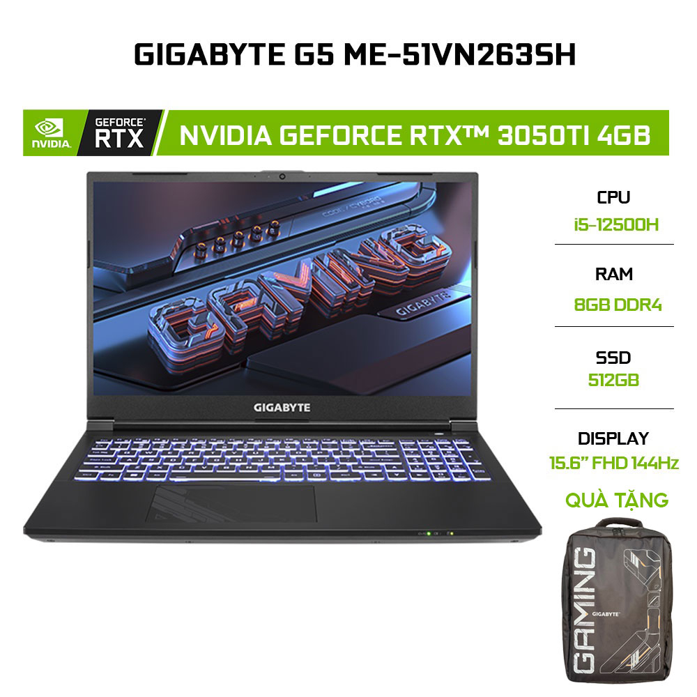 Laptop Gigabyte G5 ME-51VN263SH i5-12500H 8G 512G GeForce RTX™ 3050Ti 4G