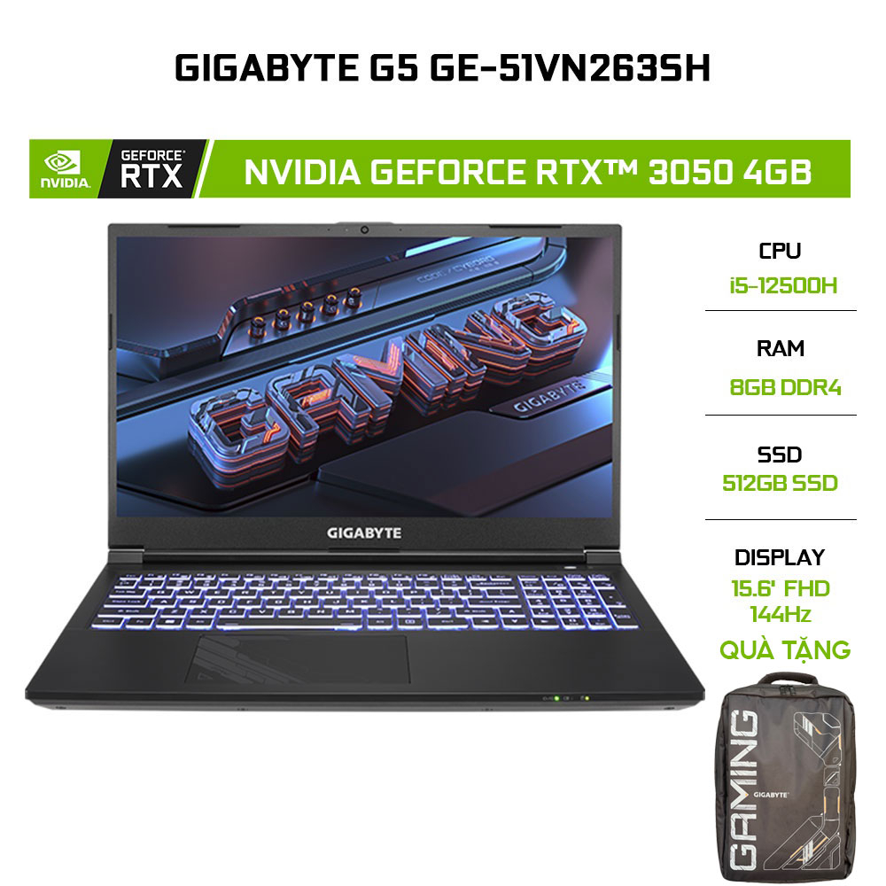 Laptop Gigabyte G5 GE-51VN263SH i5-12500H | 8GB | 512GB | GeForce RTX™ 3050 | 15.6'