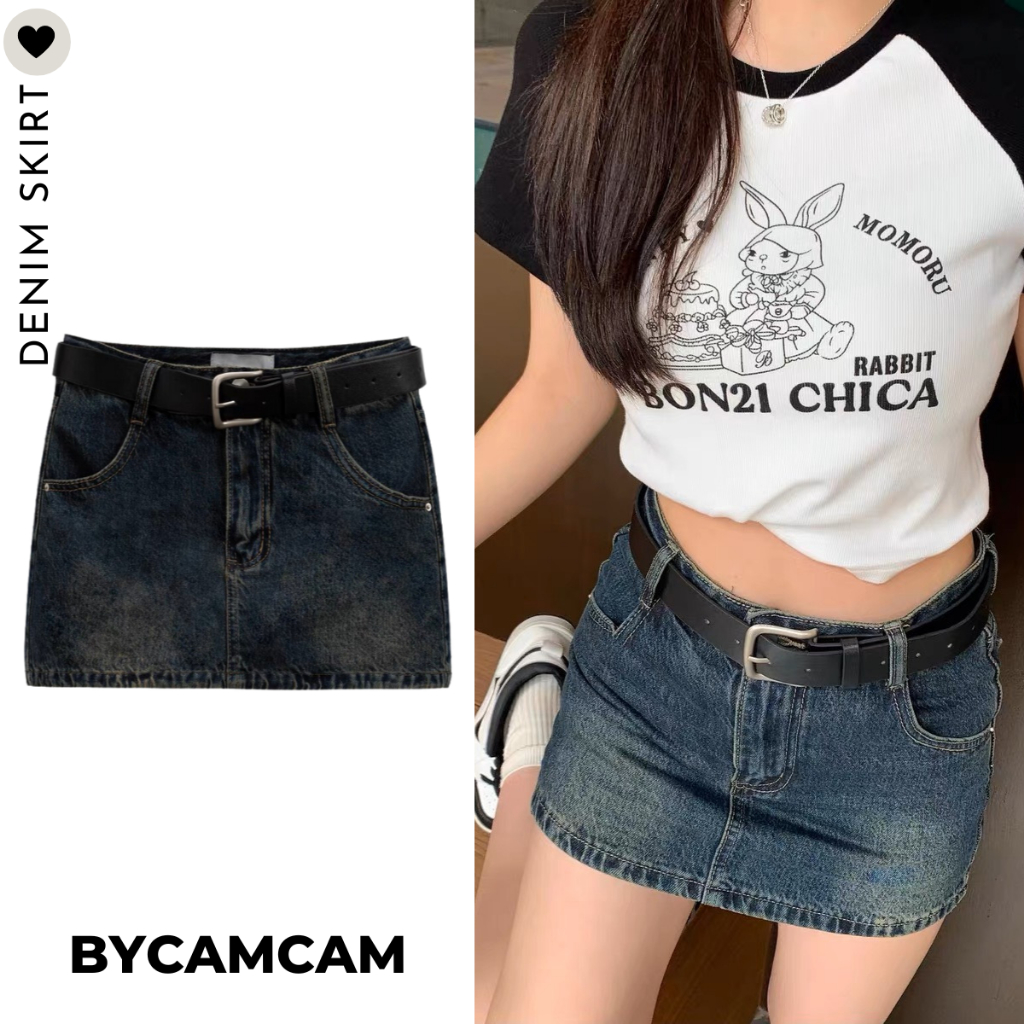 Chân Váy Denim Dáng Ngắn Basic 2 Màu Dễ Phối Đồ 2023 𝘽𝙮.𝘾𝙖𝙢𝙘𝙖𝙢