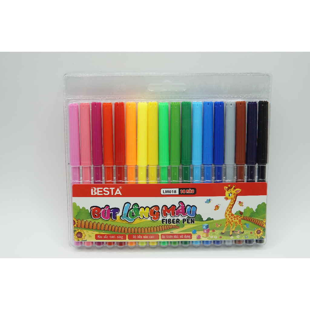 Bút Lông Màu Rửa Được Besta 18 màu LM018