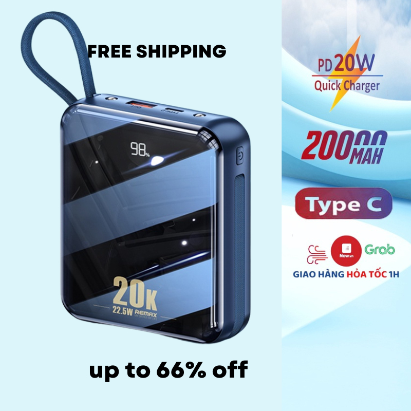 Mua Sạc dự phòng 20000mah chính hãng Remax RPP 51 sạc nhanh 20w và tích ...