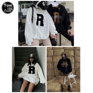 (4.8sao) Áo Sweater Nỉ Ngoại chữ R - Áo Khoác Nỉ nam nữ Unisex (ST140 - Ảnh Thật)