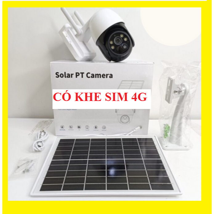 Camera năng lượng mặt trời không dây SIM 4G, FullHD 4MPX-2560P siêu sắt nét ,phần mềm Eseecloud ,BẢO HÀNH 1 NĂM