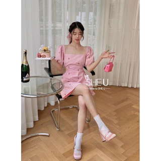 [ORDER] Váy hồng cherry khoét eo (có ảnh thật)