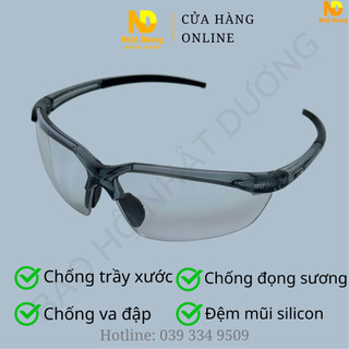 Kính bảo hộ trắng trong suốt chống chói, chống đọng hơi sương Kính bảo hộ trong suốt King's KY711 ôm sát khuôn mặt, kính