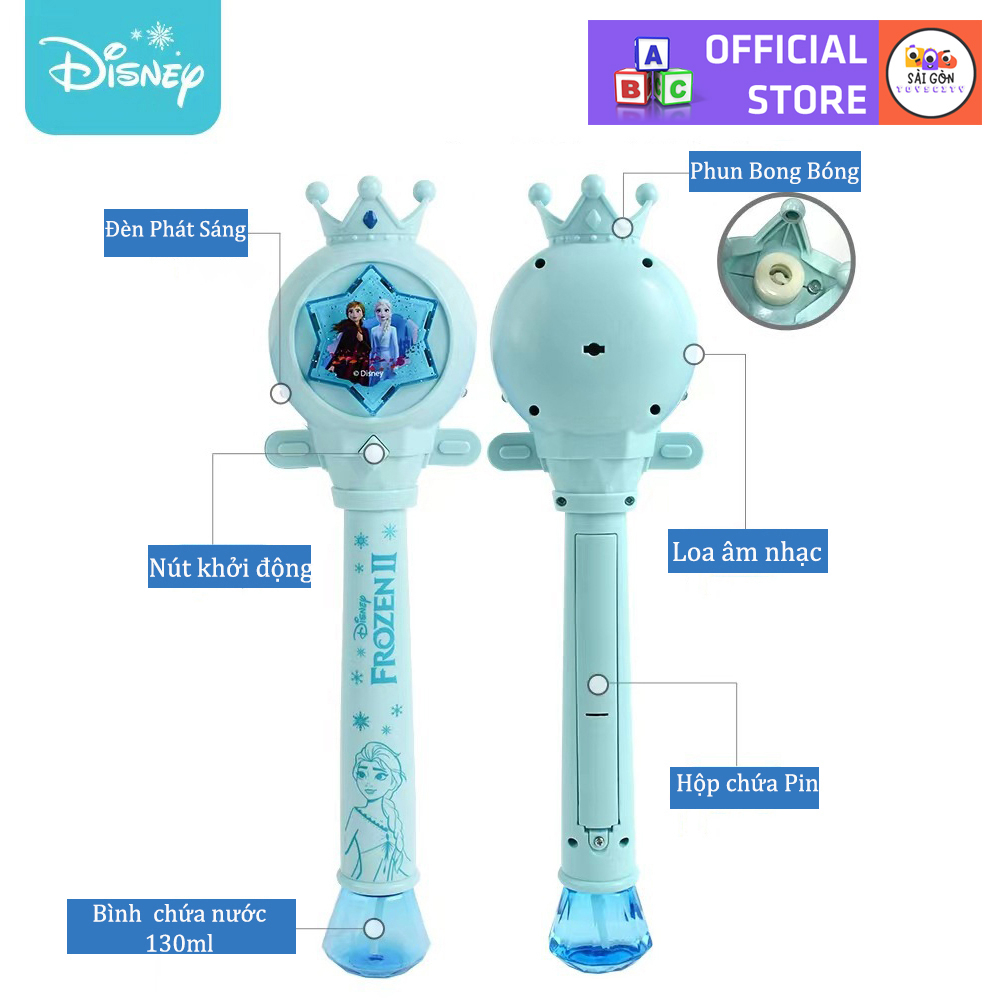 Gậy Phép Công Chúa Băng Giá Elsa, Sofia Thổi Bong Bóng  Xà Phòng Tự Động Có Đèn Và Nhạc Cho Bé Tặng Kèm Pin