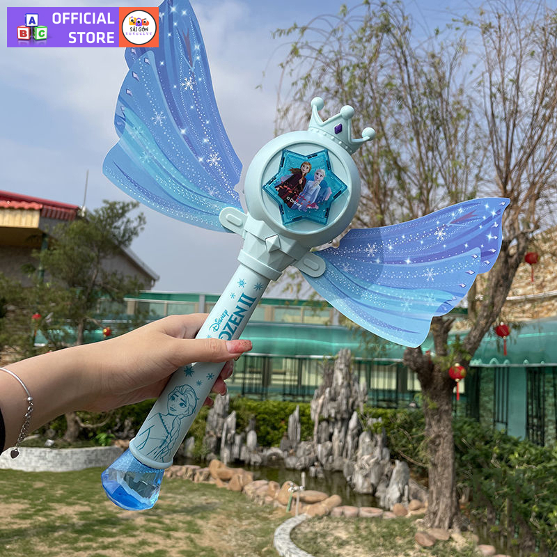 Gậy Phép Công Chúa Băng Giá Elsa, Sofia Thổi Bong Bóng  Xà Phòng Tự Động Có Đèn Và Nhạc Cho Bé Tặng Kèm Pin