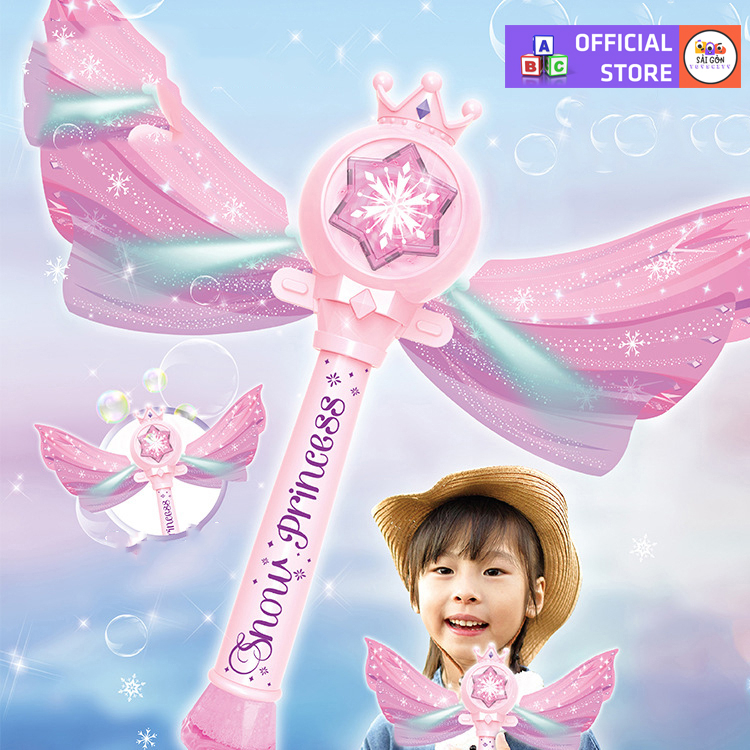 Gậy Phép Công Chúa Băng Giá Elsa, Sofia Thổi Bong Bóng  Xà Phòng Tự Động Có Đèn Và Nhạc Cho Bé Tặng Kèm Pin