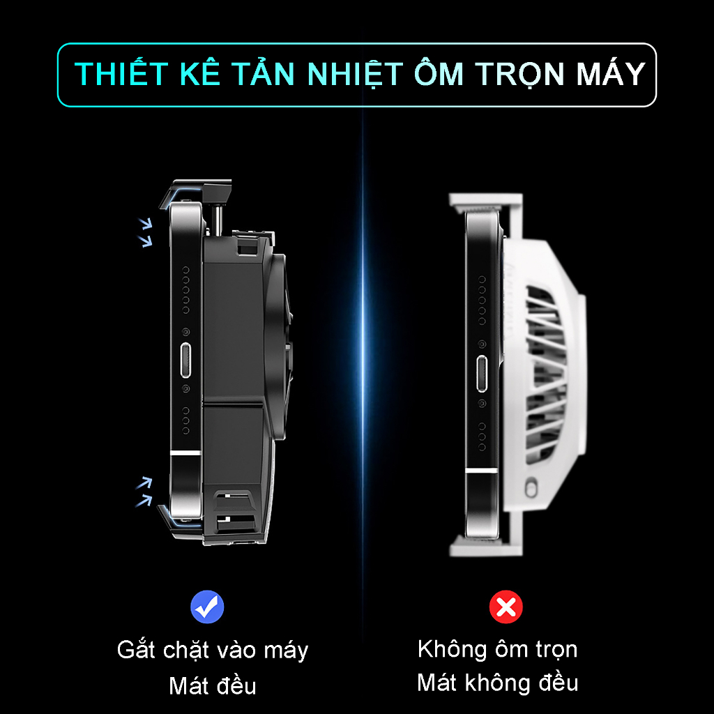 Quạt tản nhiệt điện thoại sò lạnh MEMO DLA2 gaming giúp làm mát nhanh tăng fps chơi game MOBA FPS liên quân PUBG FF COD