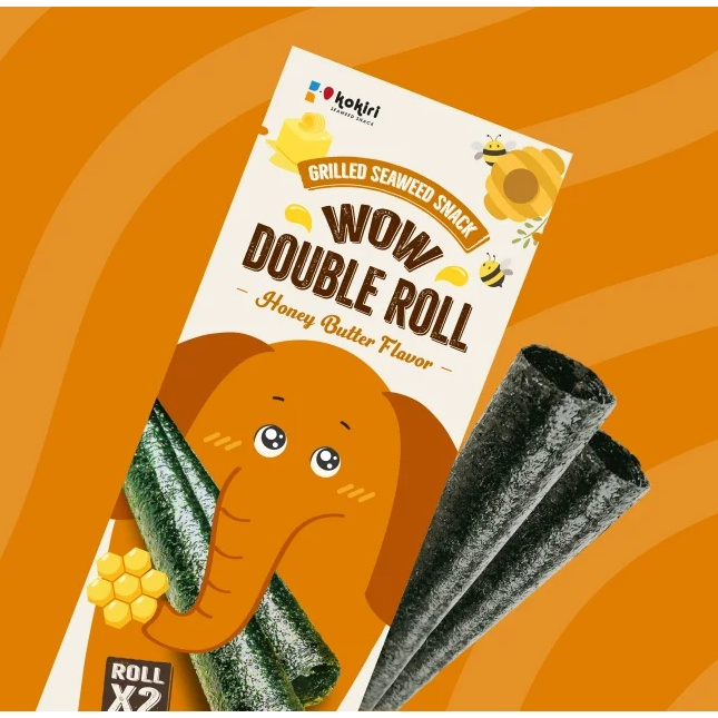 Snack rong biển Con Voi Wow Roll Kokiri 2.5g, 5g