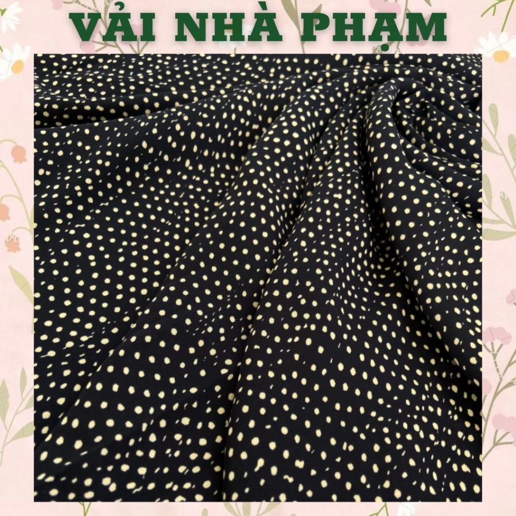 LỤA CÁT BI VÀNG NỀN ĐEN-KHỔ 1.5M-VẢI NHÀ PHẠM