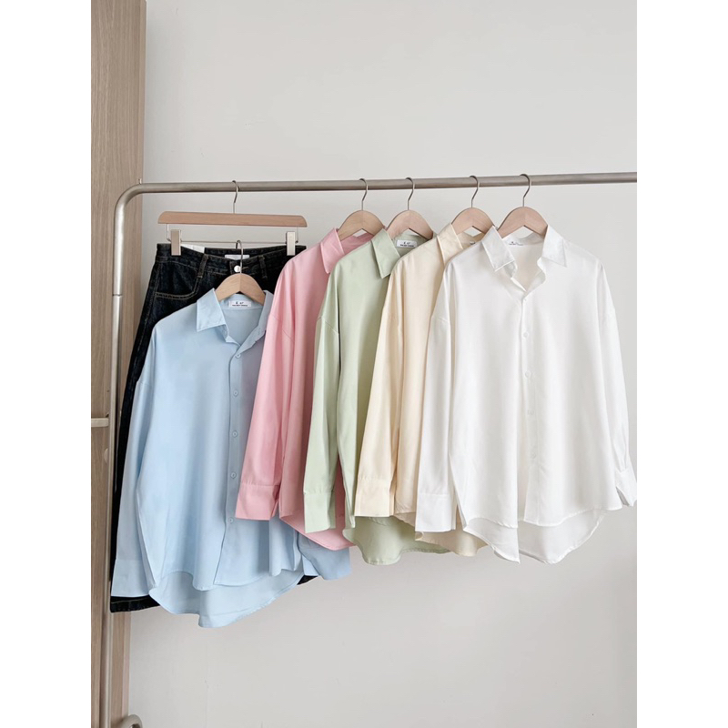 Sơmi trơn basic màu pastel