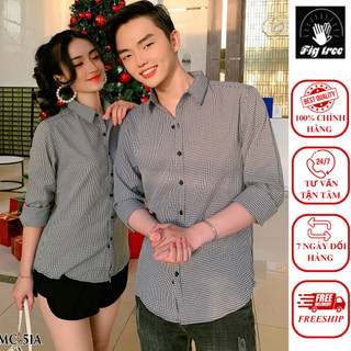 Combo áo đôi sơ mi caro trăng đen 51A thời trang