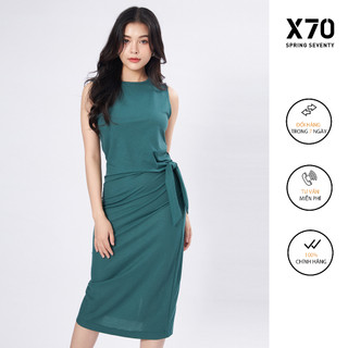 Đầm Nữ Cộc Tay Chiết Eo Thun Co Giãn Thời Trang X70 - 00860013