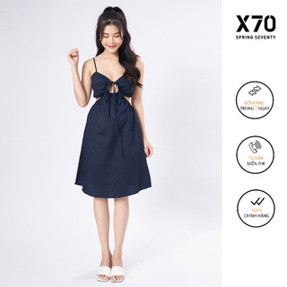 Đầm Váy Nữ Linen Hai Dây Thiết Kế Cut-Out Eo Thời Trang X70 - 00880014