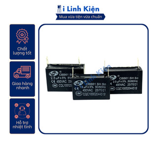 Tụ quạt 1.5uf 2uf 2.5uf 450vac cbb61 2 chân cắm jack combo 10 con chất lượng tốt.