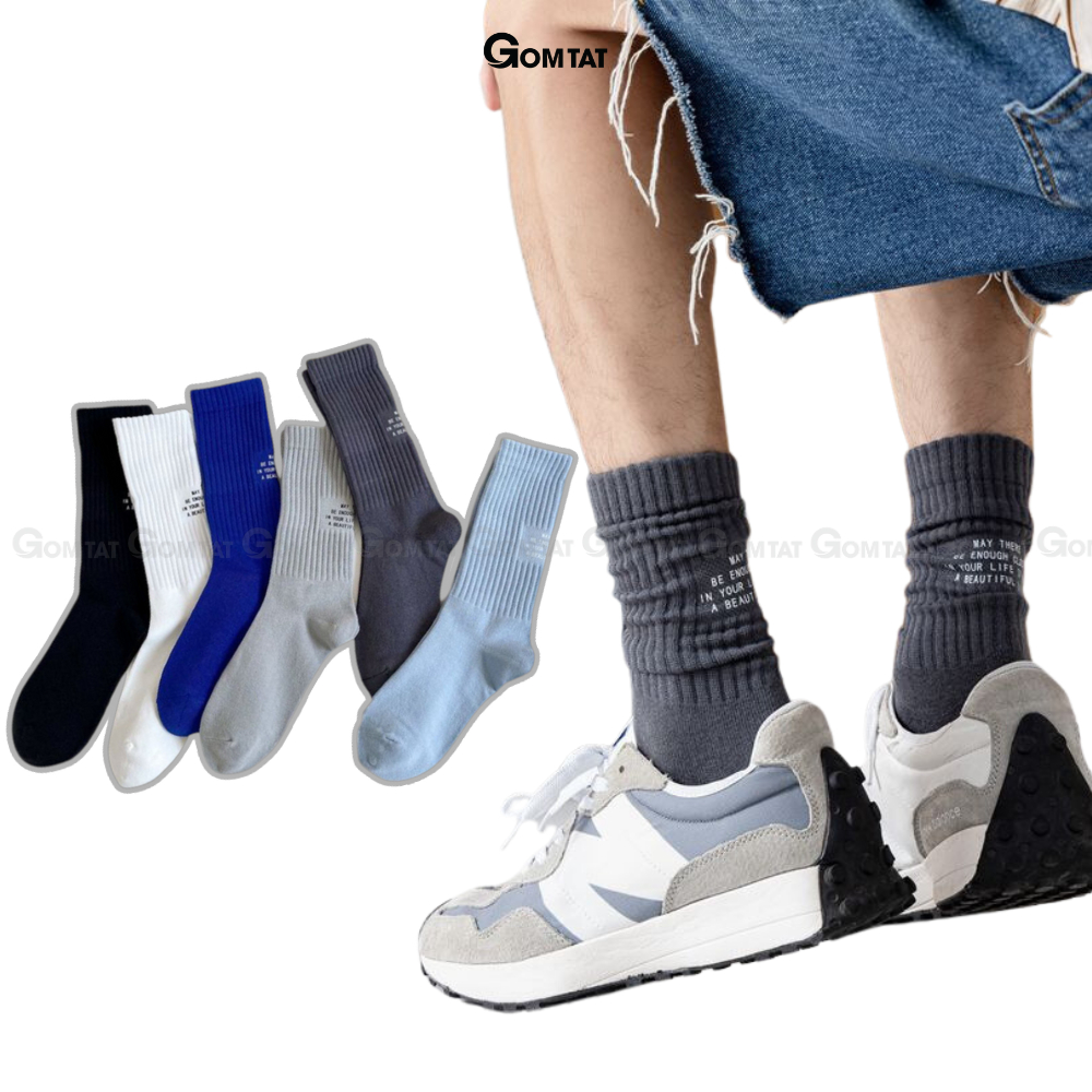 Tất cao cổ nam nữ GOMTAT phong cách Hàn Quốc, chất liệu cotton mềm mại êm chân, thoáng mát - CAOSUNSET-PO-3017-1DOI