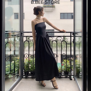 Set đầm 2 dây bún Gân Phối Kate hàng thiết kế chuẩn shop CRBS