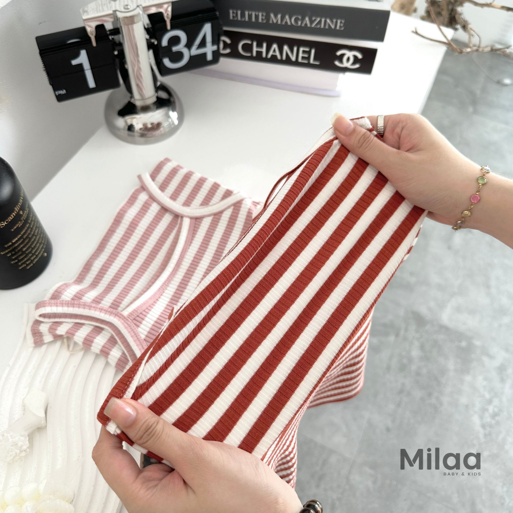 Đầm Body Thun Gân Hai Dây Cho Bé Gái D0401 MiLaa Kids