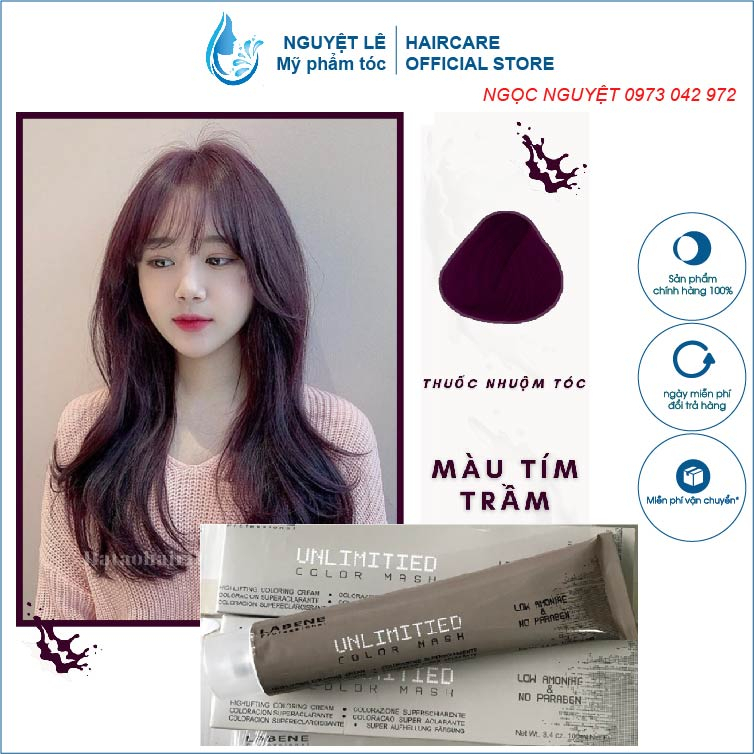 Màu nhuộm tóc cao cấp TÍM THAN LABENE 100ML