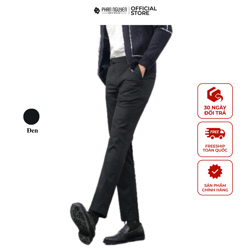 Quần âu công sở nam cao cấp Phan Nguyễn, form slim fit tôn dáng, chất liệu mềm mại thoáng mát, thiết kế lịch lãm QVL.680