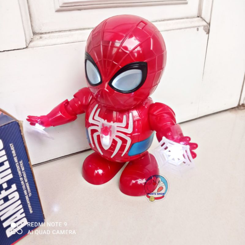 Đồ chơi người nhện nhảy múa, dùng pin có âm thanh và ánh sáng