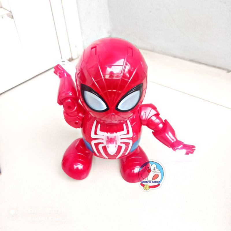 Đồ chơi người nhện nhảy múa, dùng pin có âm thanh và ánh sáng