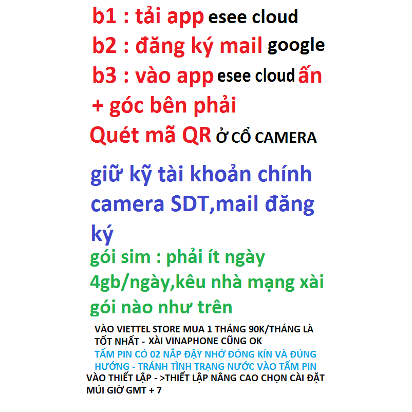 Camera năng lượng mặt trời không dây SIM 4G, FullHD 4MPX-2560P siêu sắt nét ,phần mềm Eseecloud ,BẢO HÀNH 1 NĂM