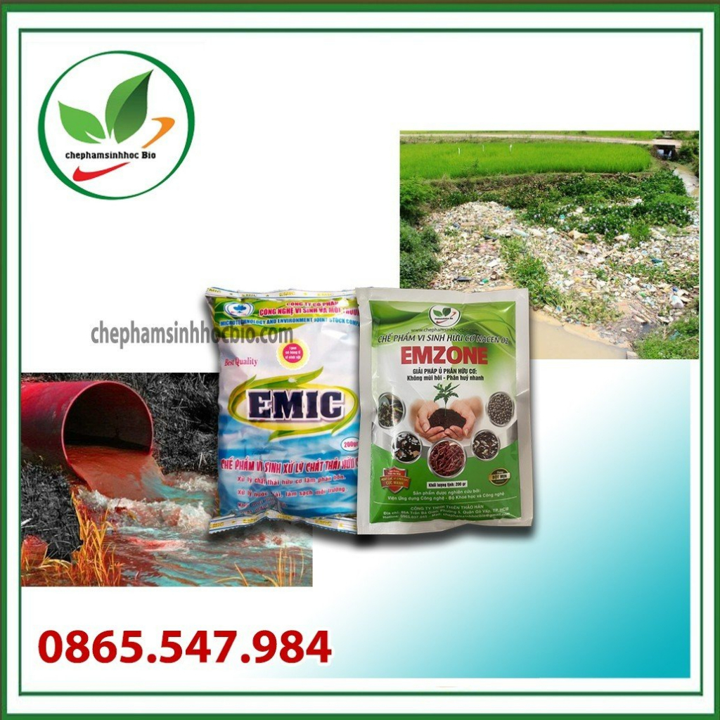 Combo bộ đôi chế phẩm sinh học EM+Emzone. Xử lý thức ăn nhà bếp và nước thải nặng mùi. Gói 200gr
