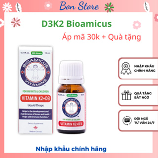 Bioamicus Vitamin D3K2 MK7 giúp bé tăng chiều cao tối đa 10ml