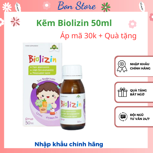 Kẽm ăn ngon hữu cơ Biolizin dành cho bé từ 3 tháng tuổi