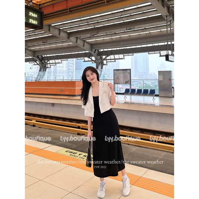 Áo vest croptop tay cộc đệm vai 1 lớp, áo vest nữ công sở Hàng Quảng Châu LYY BOUTIQUE