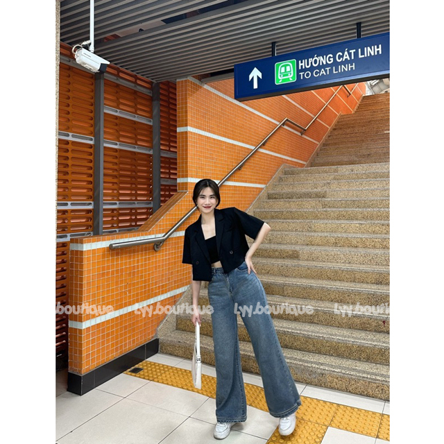 Áo vest croptop tay cộc đệm vai 1 lớp, áo vest nữ công sở Hàng Quảng Châu LYY BOUTIQUE