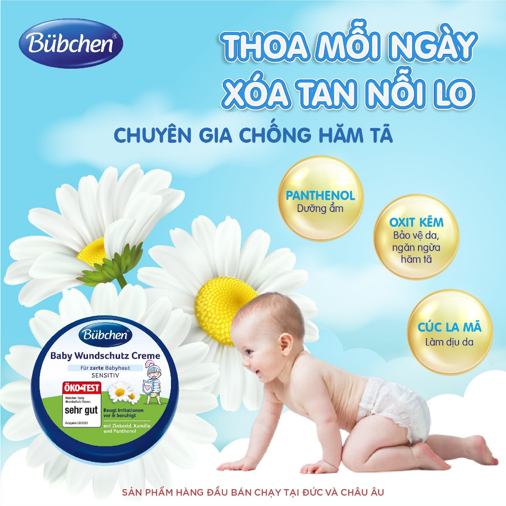 Combo 2 Kem Hăm Bubchen gồm: 1 Kem Hăm 75ml và 1 Kem chống hăm 150ml dùng hàng ngày cho bé