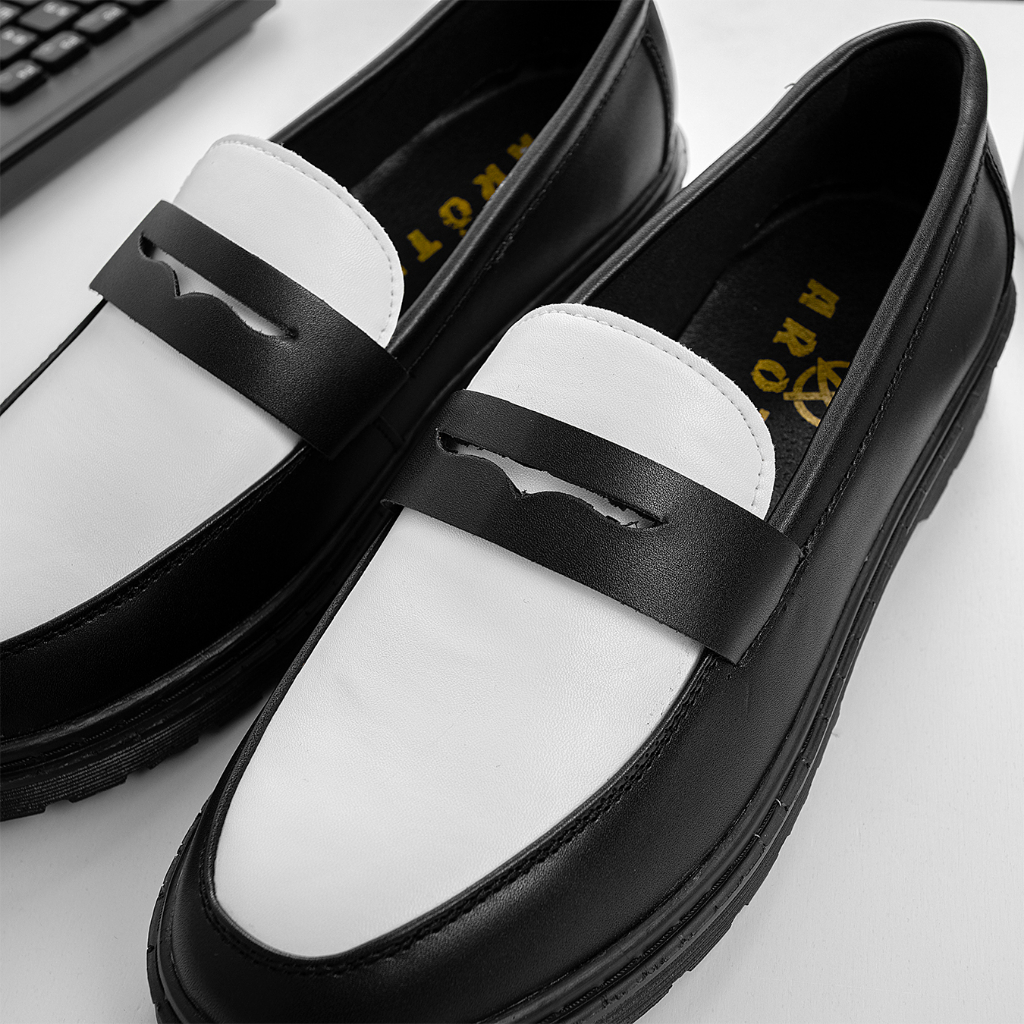 Giày Lười Nam AROTI Form Loafer Chất Da Đẹp Cao Cấp,Đế Khâu giúp tăng 3 cm Dáng Mọi Lịch Lãm Màu Đen - Đủ size  G608-Đen