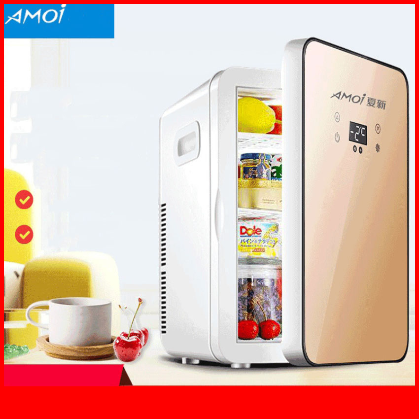 Tủ lạnh mini Amoi 20L chính hãng chỉnh nhiệt dùng ở nhà và trên ô tô 2 chiều nóng lạnh, bảo quản mỹ phẩm, sữa cho bé