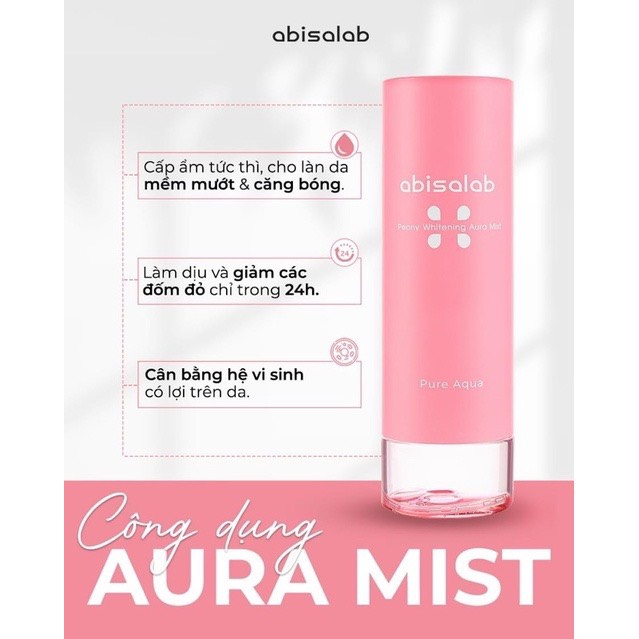 Xịt dưỡng tế bào gốc Aura Mist Abisalab ⚡ CHÍNH HÃNG ⚡ Xịt khoáng cân bằng độ ẩm, bổ sung khoáng chất cho da