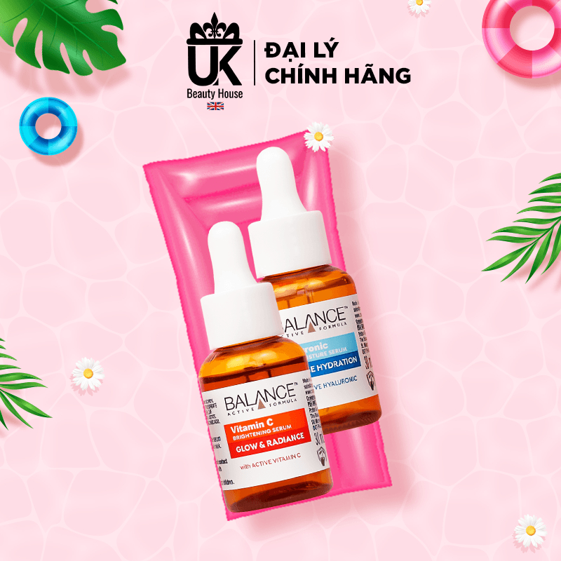 Combo serum dưỡng sáng da, cấp ẩm Balance Vitamin C + Hyaluronic (2x30ml)