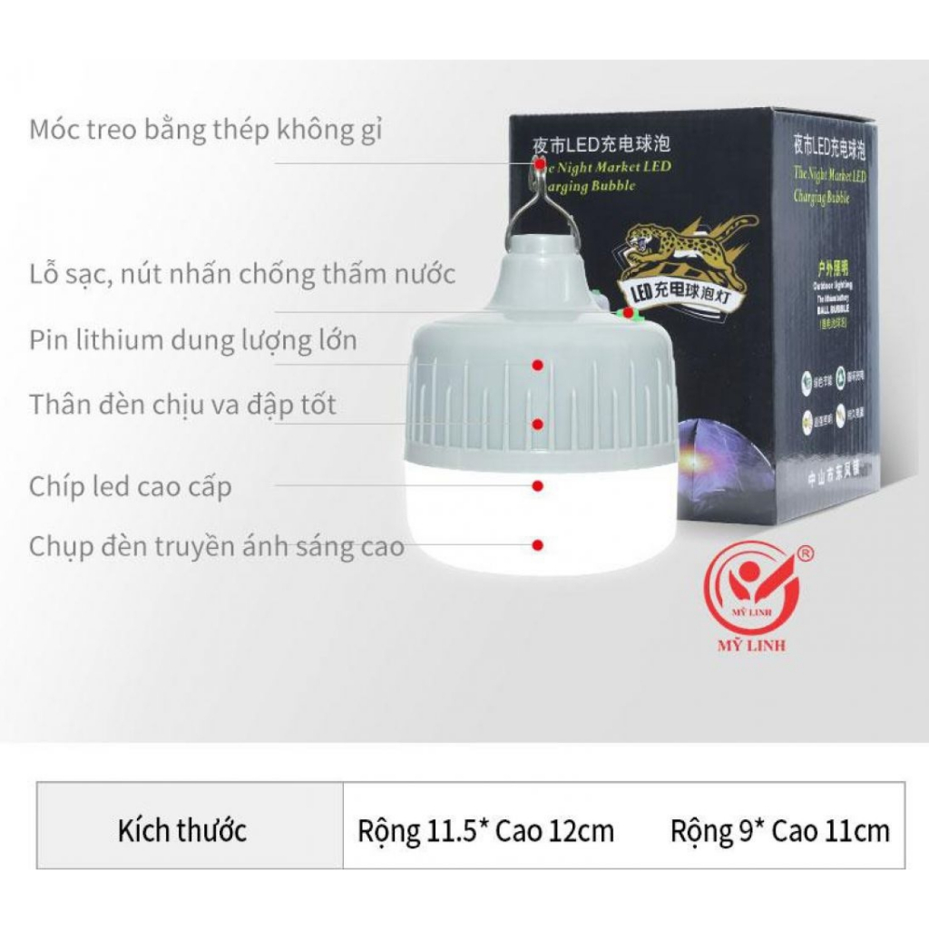 Đèn sạc tích điện 200W Mỹ Linh- giá rẻ chất lượng tuyệt vời
