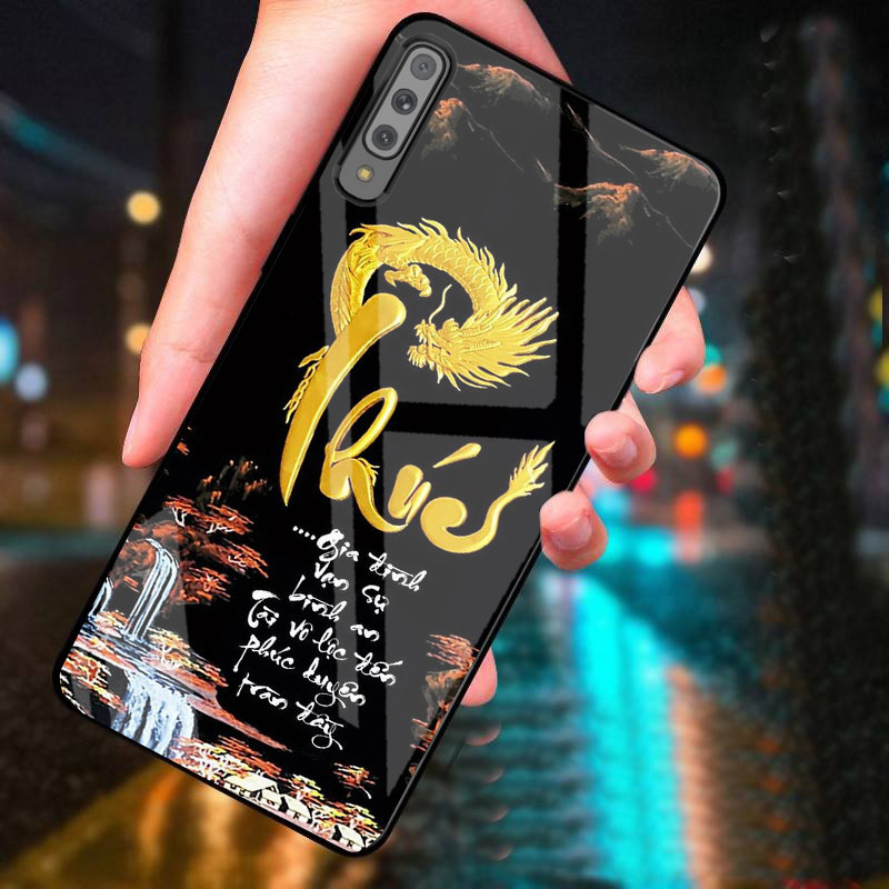 Ốp Lưng SAMSUNG GALAXY A30S, A50, A50S, A70, A7 2018 Mặt kính cao cấp, sáng đẹp, Chữ thư pháp